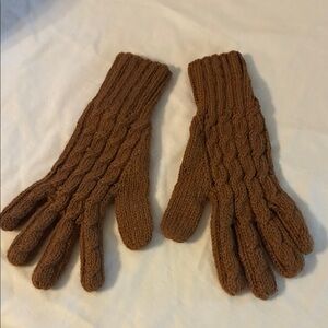 Brown Knit Gloves